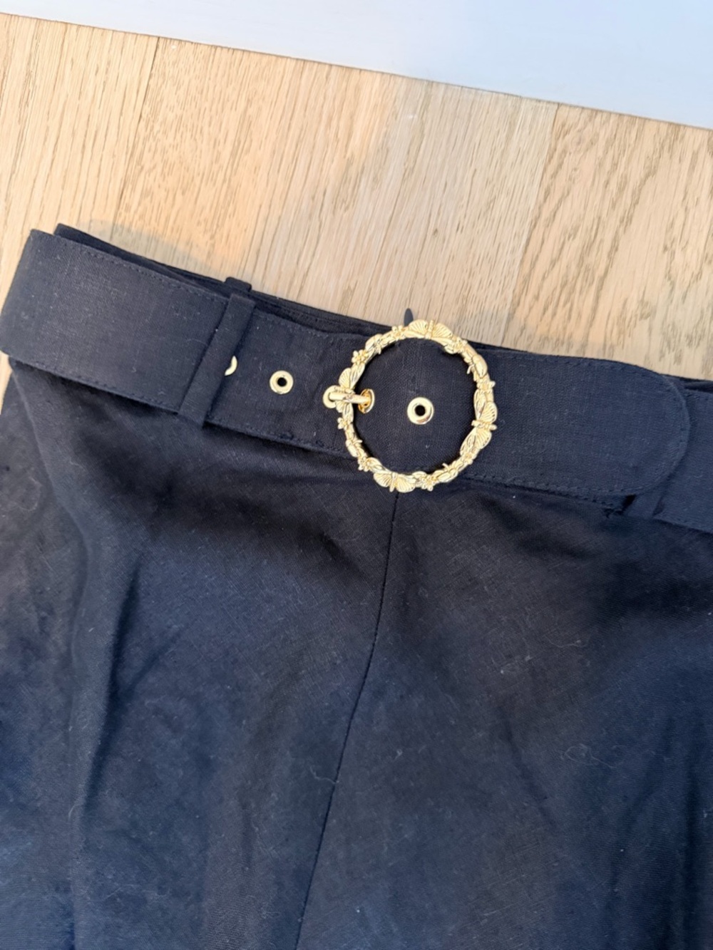 New Authentic Zimmermann Black 100% Linen Maxi Skirt WITH Gold Buckle Belt - Picture 2 of 3